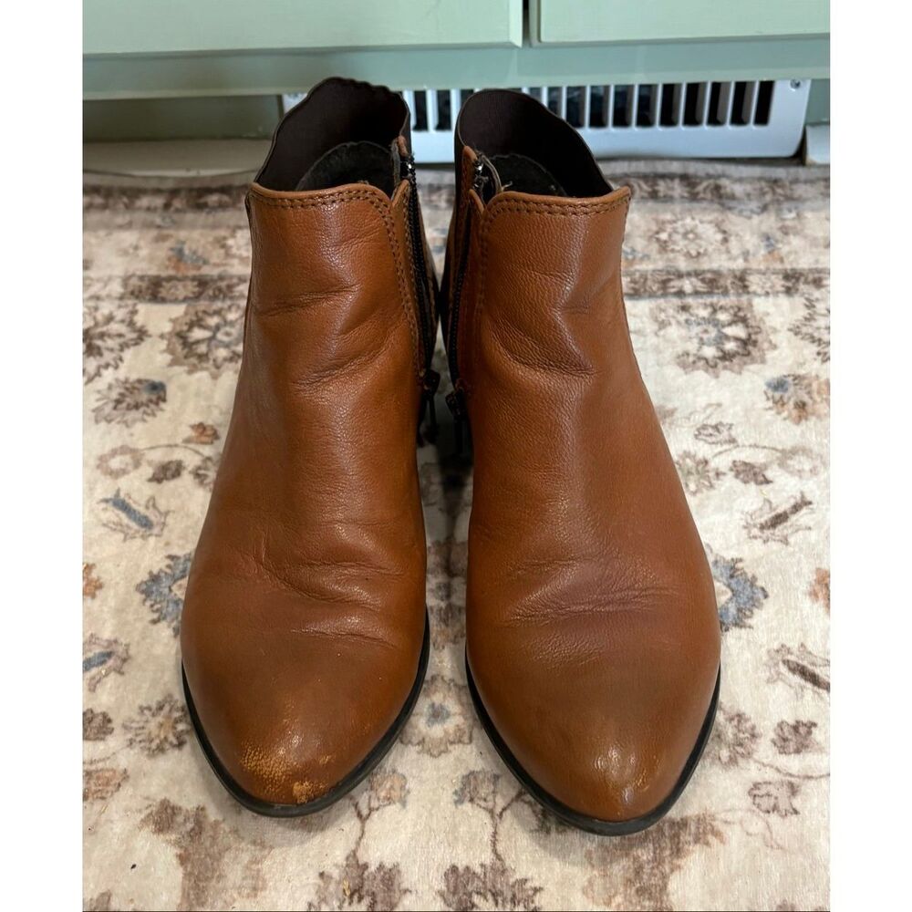 Steve Madden Womens Boots Rozamare Ankle Booties Leather Zip Block Brown Size 8 - Picture 2 of 9